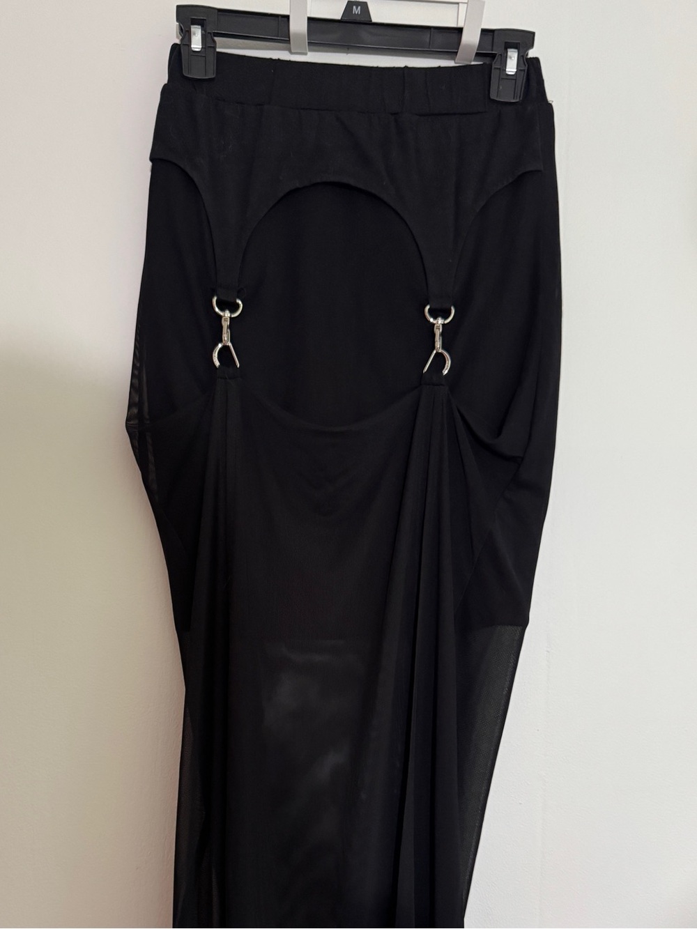 BANNED Black Gothic Ring-Detail Maxi Skirt